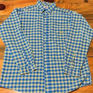 Cinch Men's Blue and Yellow Plaid Shirt with Blue Snsps